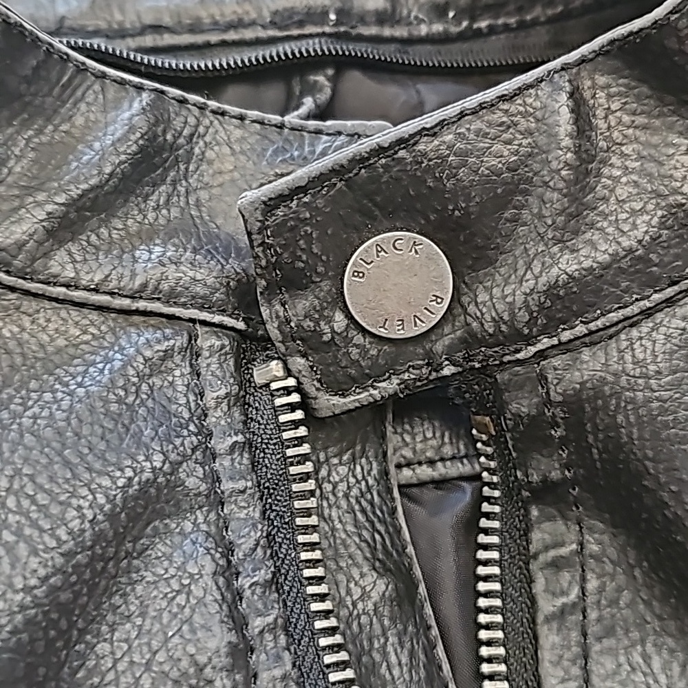 Black Rivet Faux Leather Jacket - Picture 6 of 8